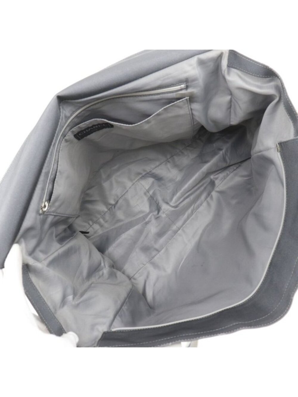 Chanel Logo Sport Line Nylon Gray Tote Bag - Picture 6 of 10